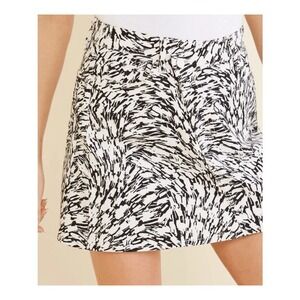 7 For All Mankind Womens Skirt White & Black Denim Brushstroke Print, Size 26